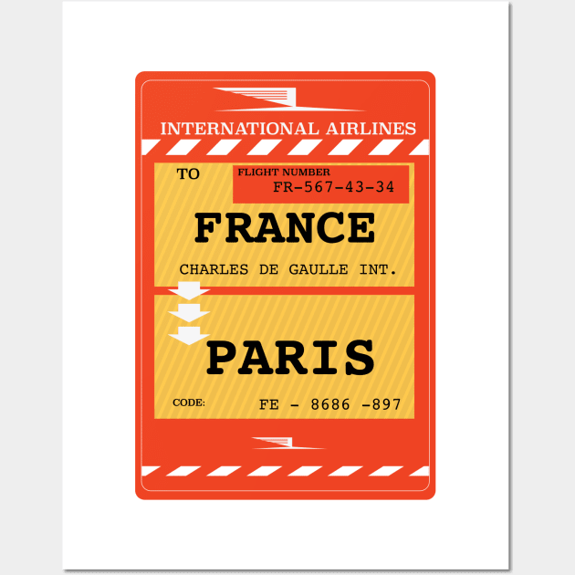 France, Paris vintage ticket Wall Art by nickemporium1